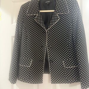 Kasper Black and White Polka Dot Blazer